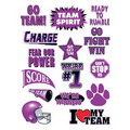 Go Team Purple Set of Sports Temporary Tattoo